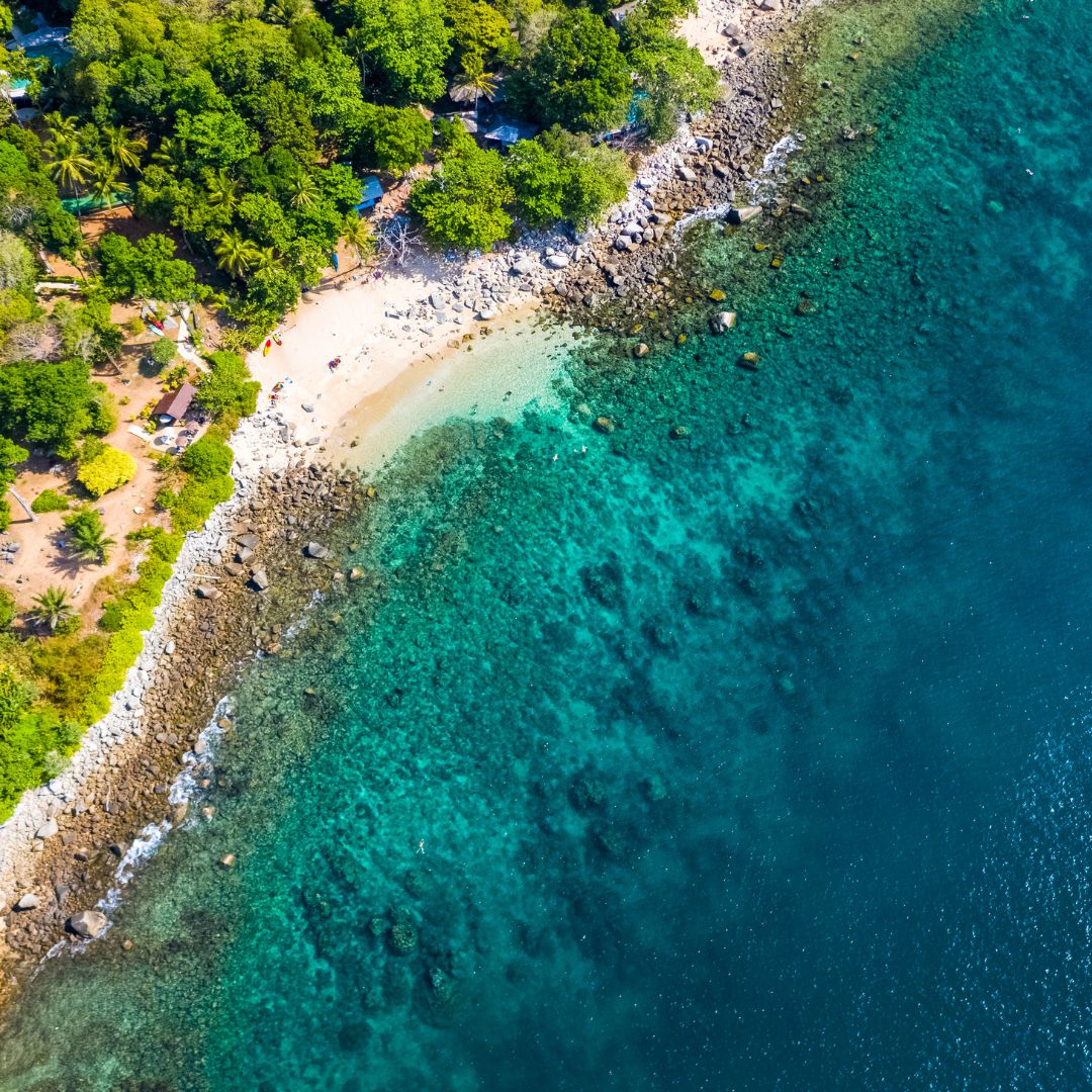 Ao Sane Beach, Phuket, a small rocky snorkeling cove near Nai Harn