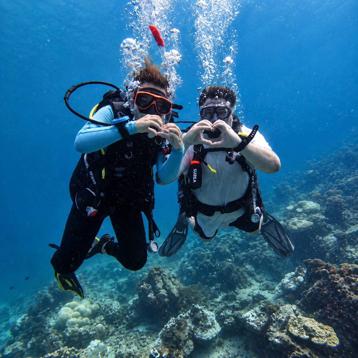 Two divers at Koh Mai Thon