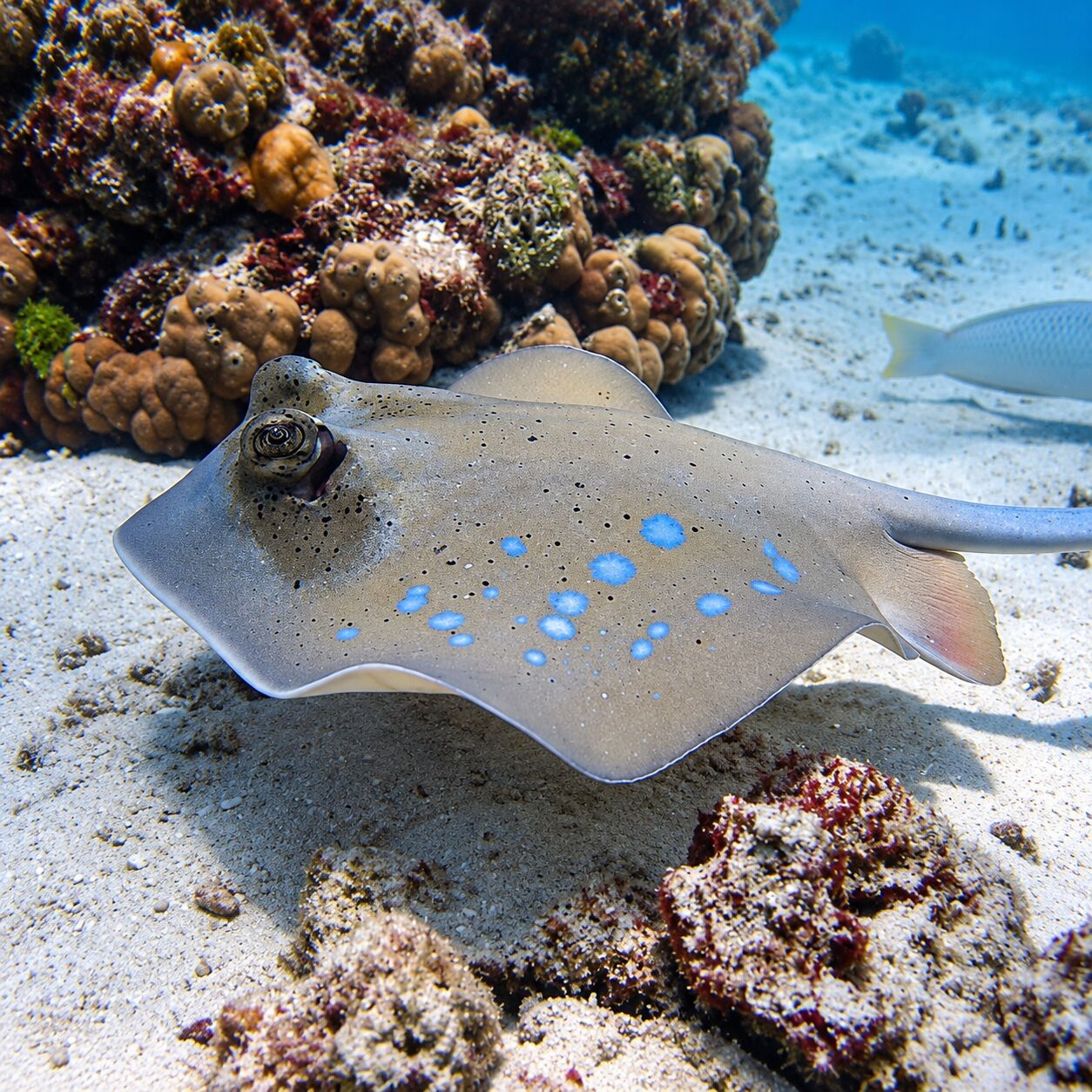 Bluespotted sting ray at Marina Bay & Marina Rock, Racha Noi