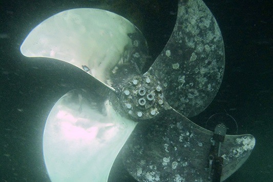 In-water propeller polish